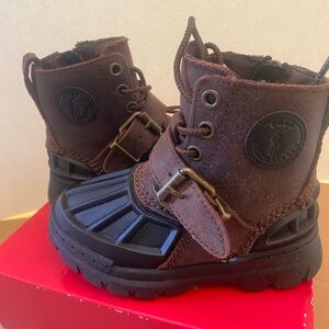 Kids’ Polo Ralph Lauren Oslo High Dark Brown/Black Boot Kids Size 8 Unisex